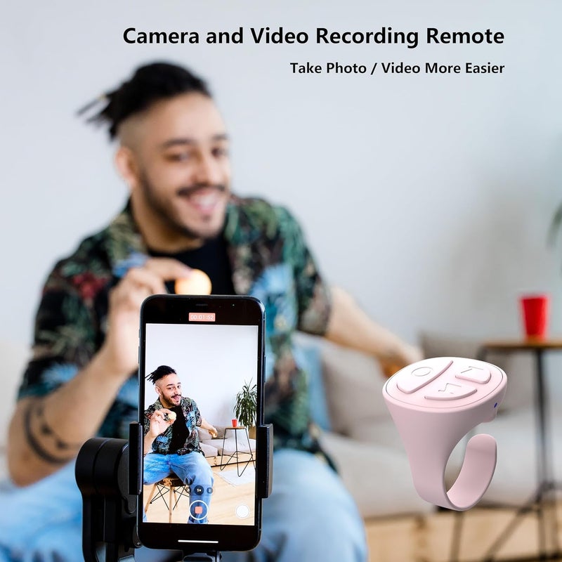 STDFORU TikTok Scrolling Ring, Bluetooth Camera Remote Control, Scrolling Ring for iPhone,TIK Tok, iPad, Android (Pink) - Image 5